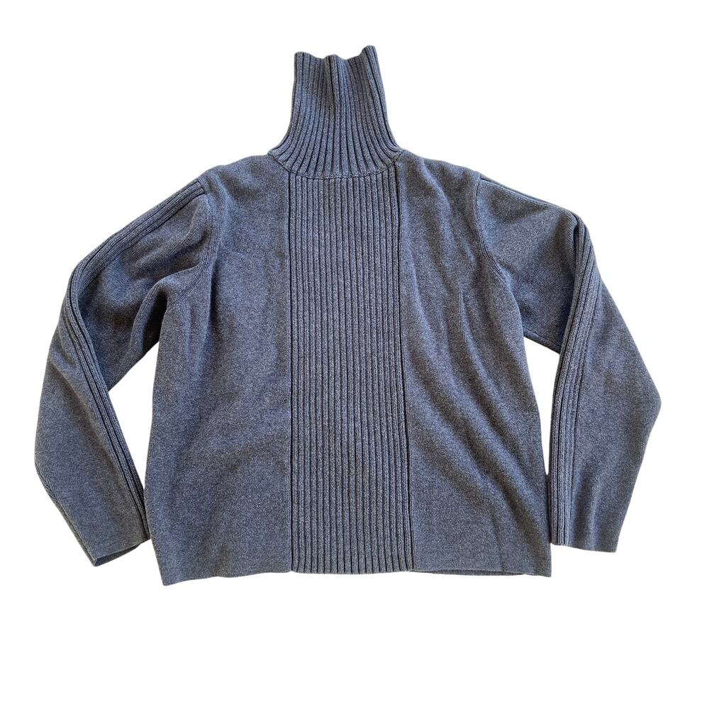 Marsh Landing Women’s Ribbed Turtleneck Sweater Size Large Gray
